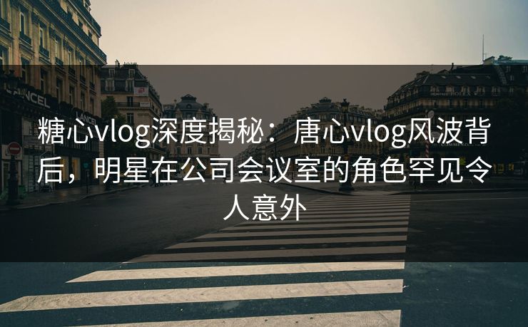 糖心vlog深度揭秘：唐心vlog风波背后，明星在公司会议室的角色罕见令人意外