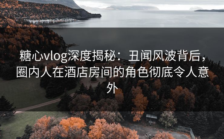 糖心vlog深度揭秘:丑闻风波背后,圈内人在酒店房间的角色彻底令人意外 糖心vlog深度揭秘:丑闻风波背后,圈内人在酒店房间的角色彻底令人意外
