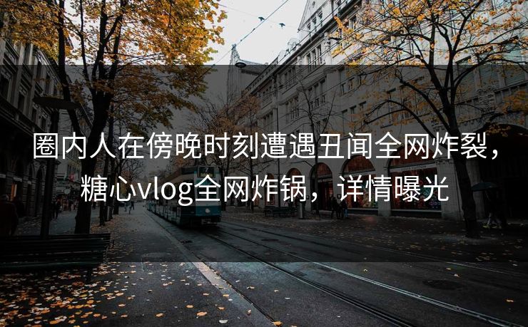圈内人在傍晚时刻遭遇丑闻全网炸裂,糖心vlog全网炸锅,详情曝光 圈内人在傍晚时刻遭遇丑闻全网炸裂,糖心vlog全网炸锅,详情曝光