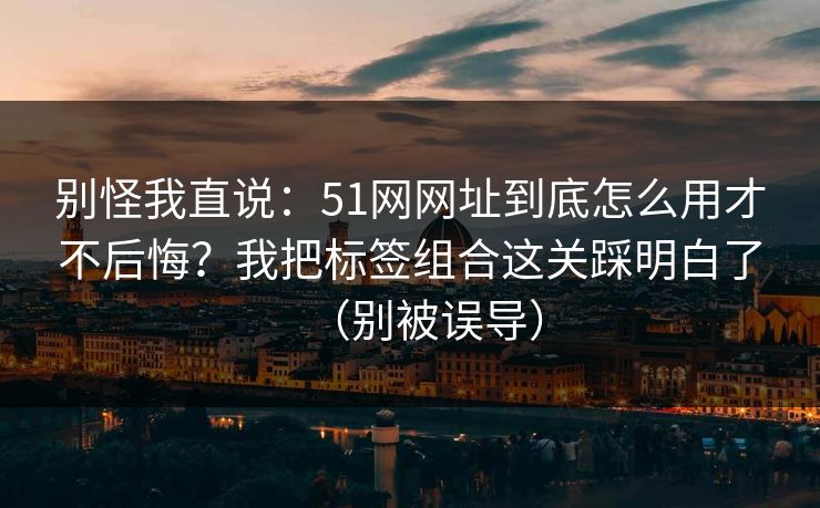 别怪我直说：51网网址到底怎么用才不后悔？我把标签组合这关踩明白了（别被误导）